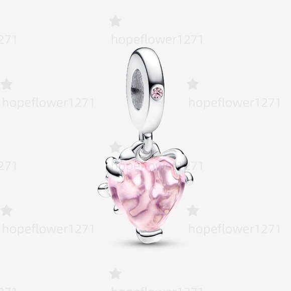 Pandora Pink Family Tree & Heart Dangle Charm - Picture 1 of 5